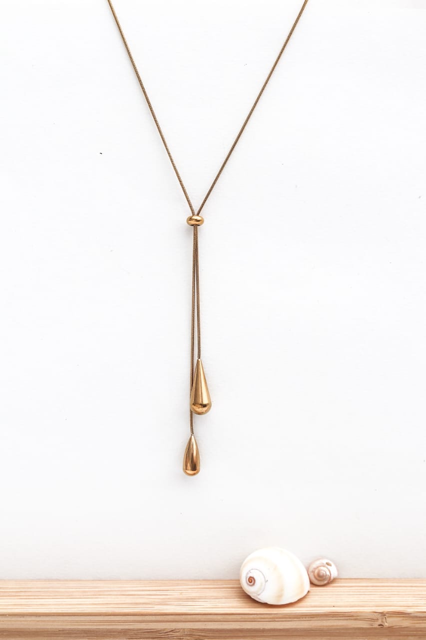 Golden Teardrop Y Necklace!