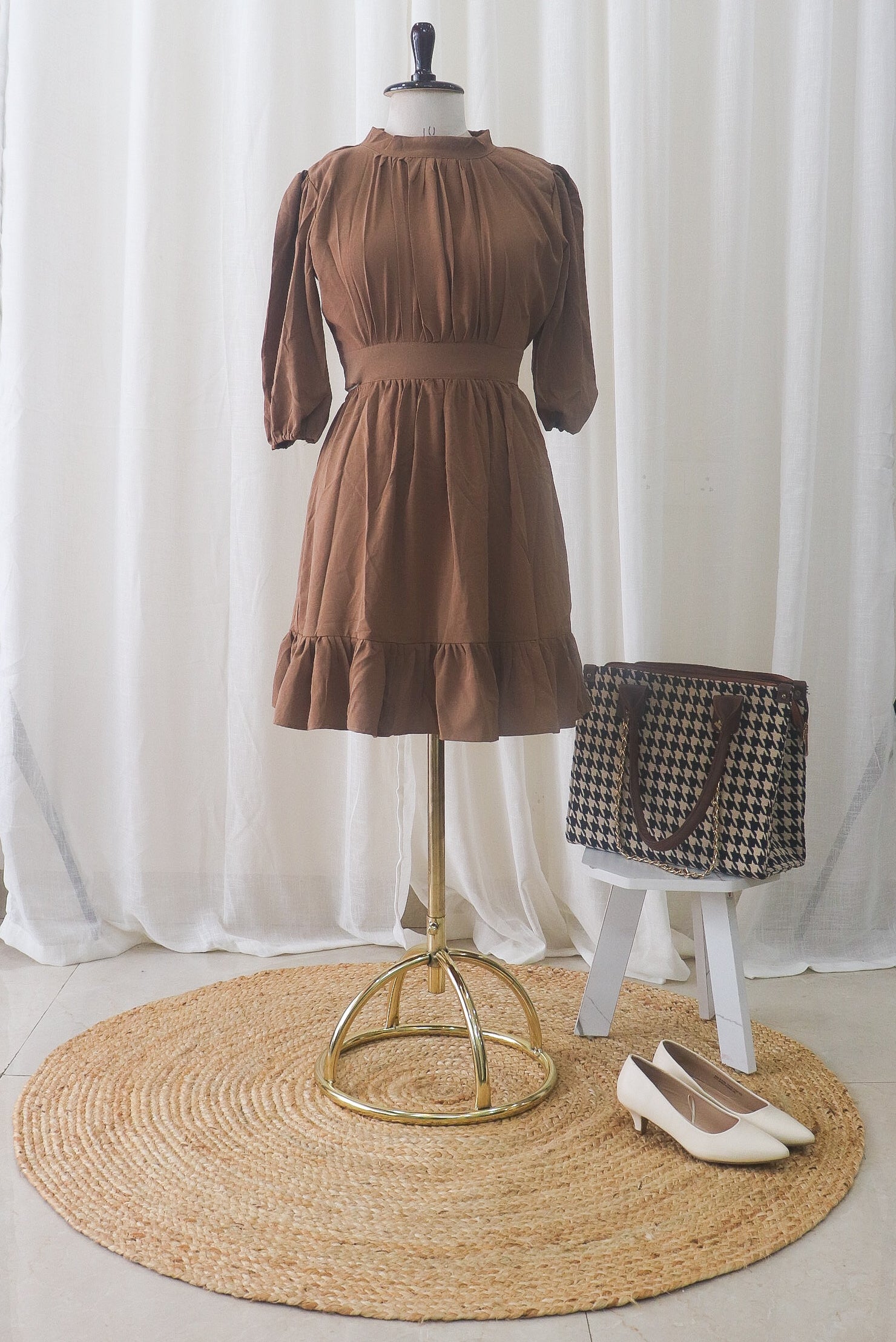 Mocha Charm Mini Dress