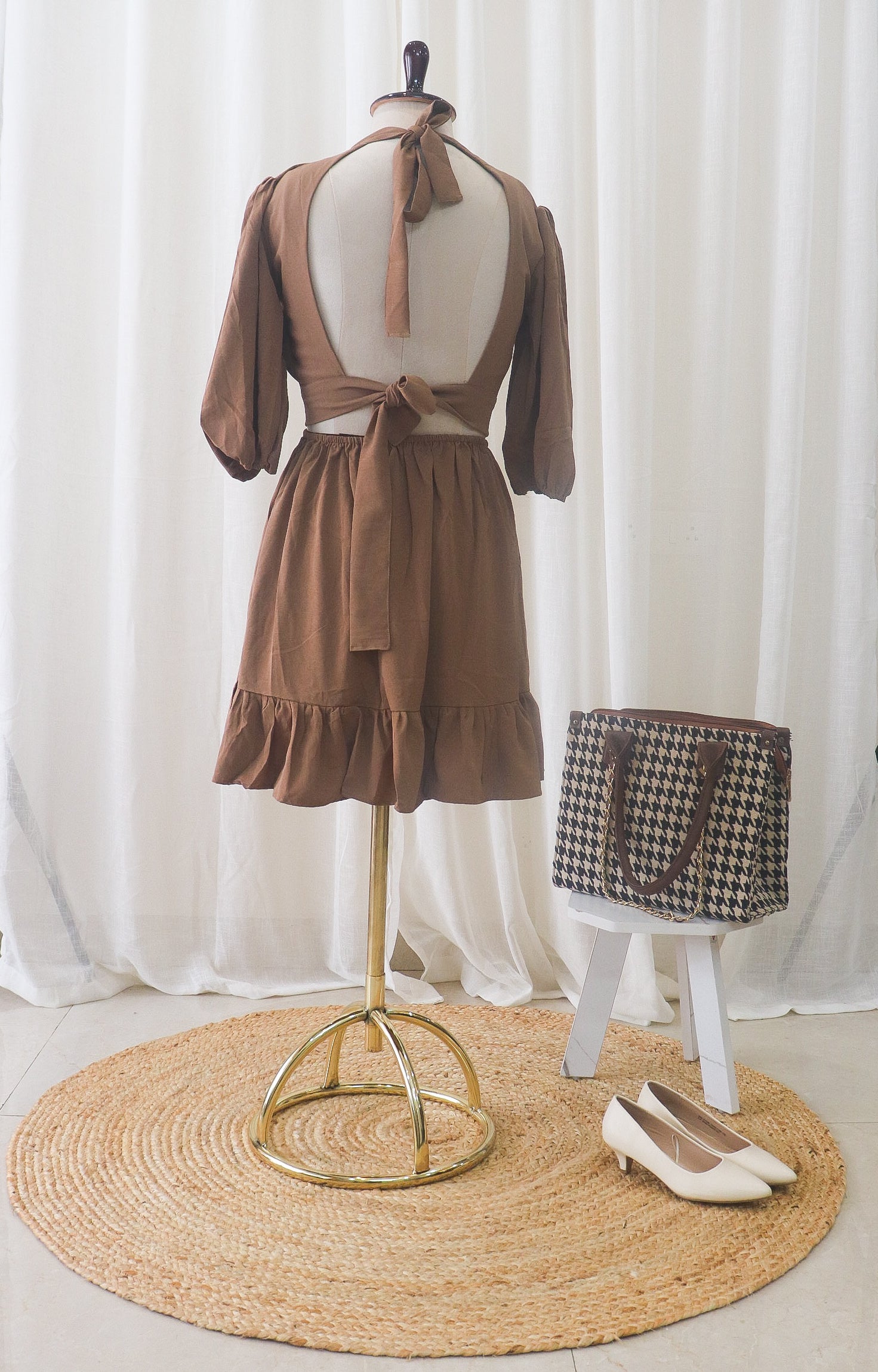 Mocha Charm Mini Dress