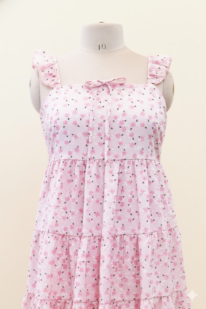 Sweetheart Blossom Tiered Mini Dress!