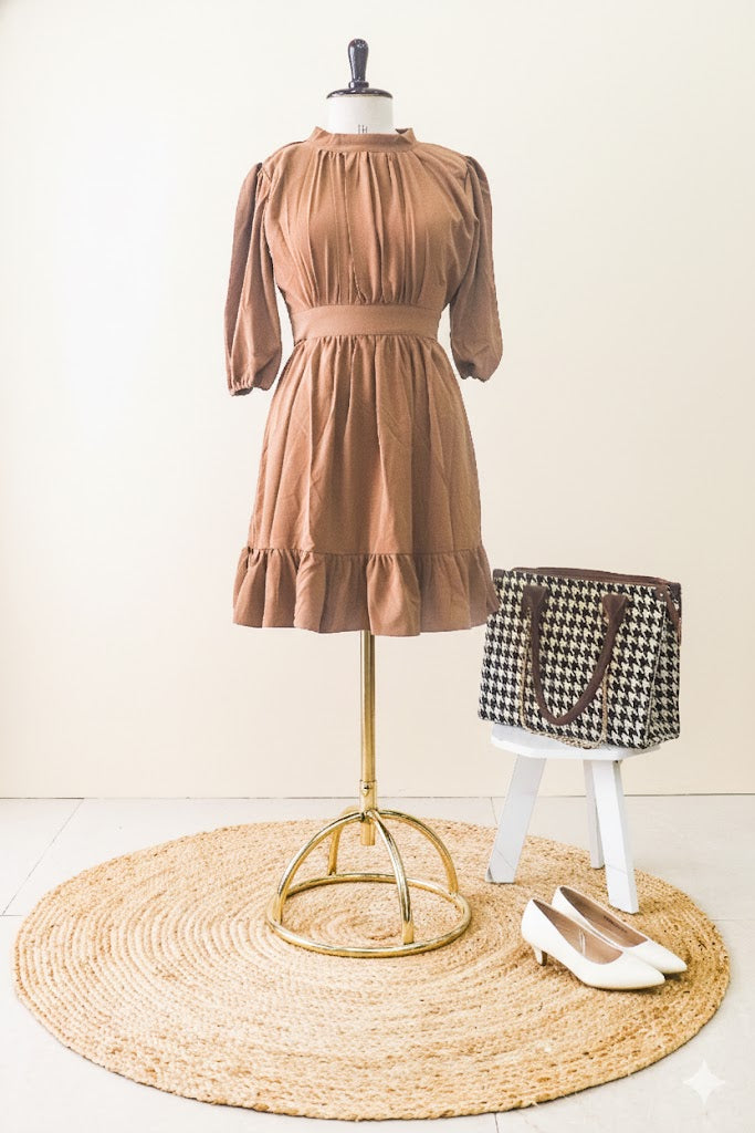 Mocha Charm Mini Dress