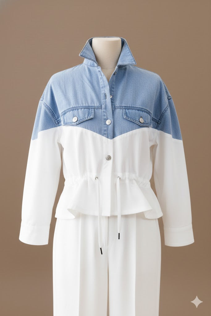 Skyline Chic Colorblock Jacket Shirt!