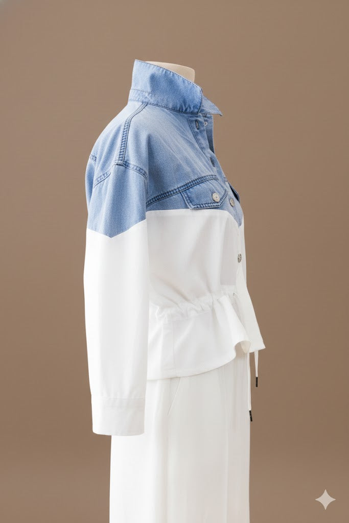 Skyline Chic Colorblock Jacket Shirt!