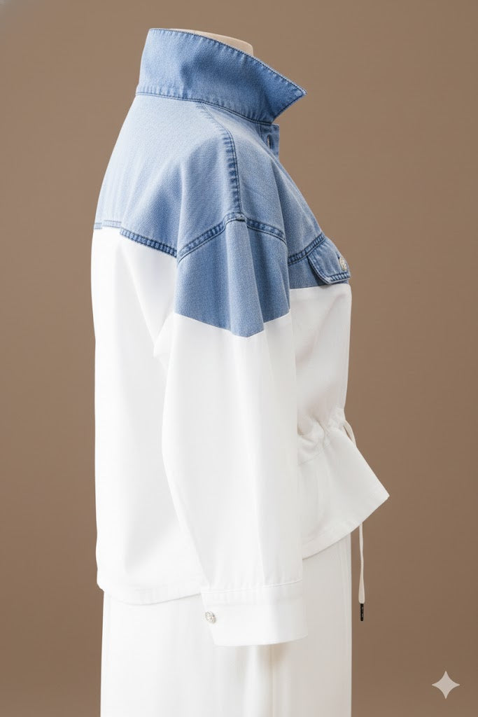 Skyline Chic Colorblock Jacket Shirt!