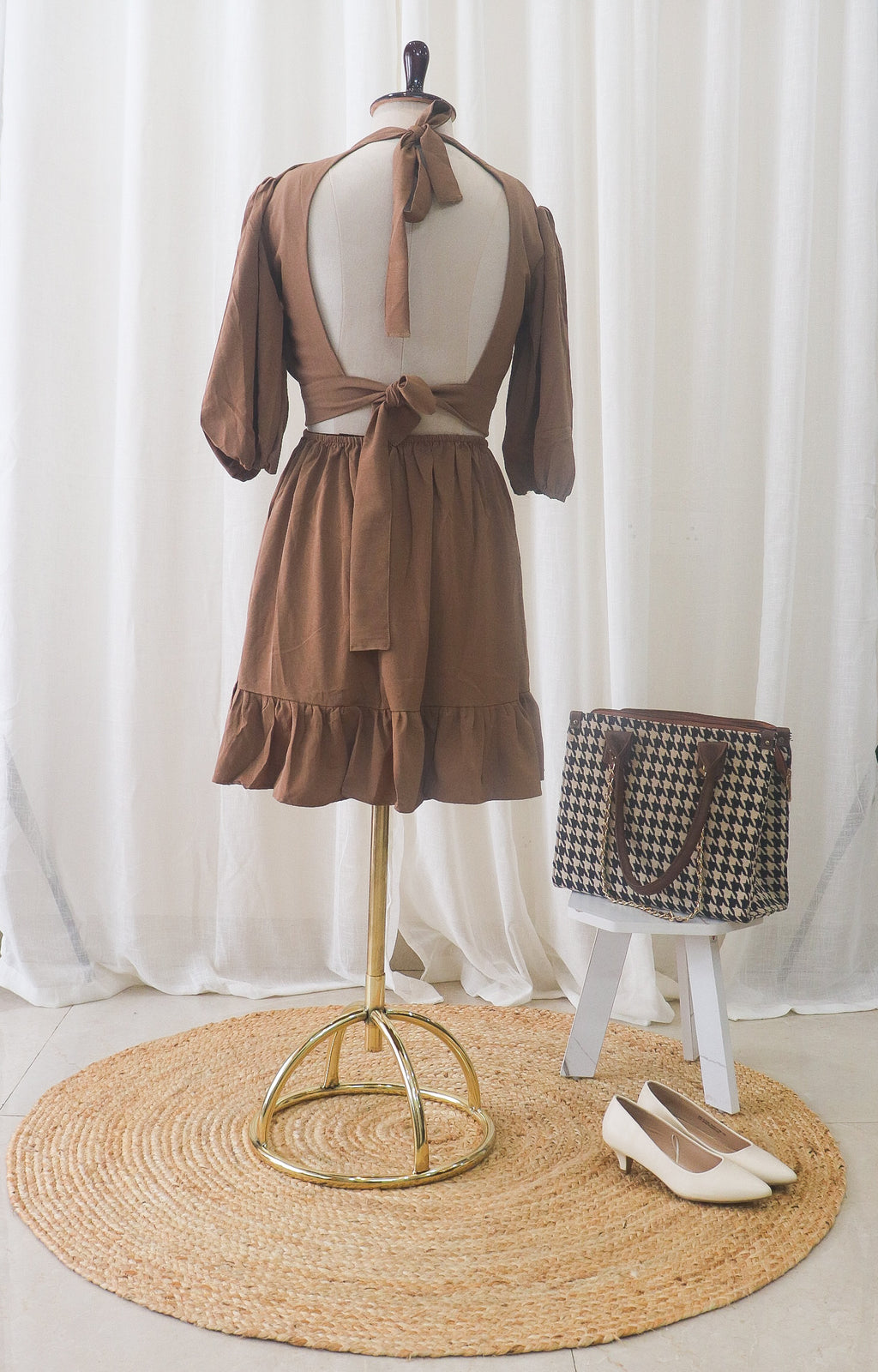 Mocha Charm Mini Dress