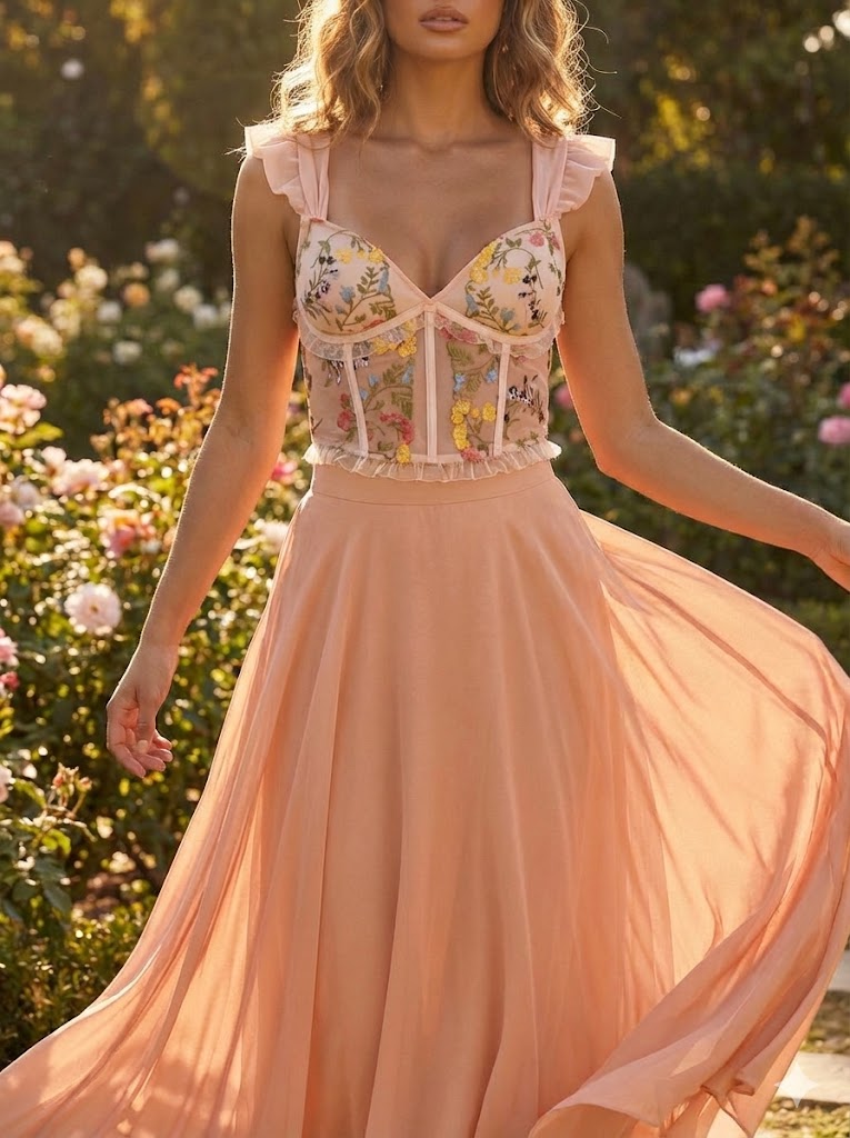 Blushing Meadow Embroidered Bralette Top!