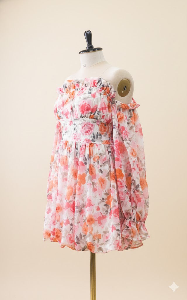 Peach Petal Mini Dress!