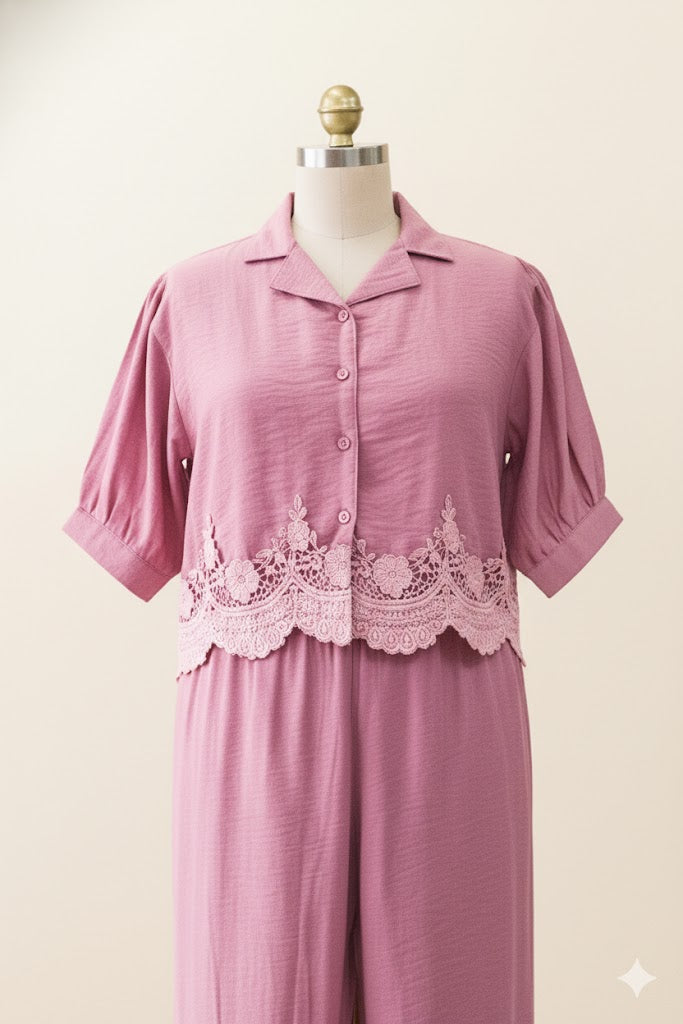 Blush Whisper Lace Co-Ord Set!