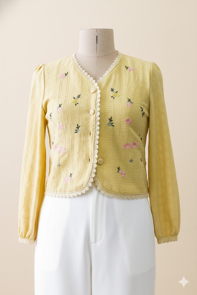 Sunny Blossom Embroidered Top!