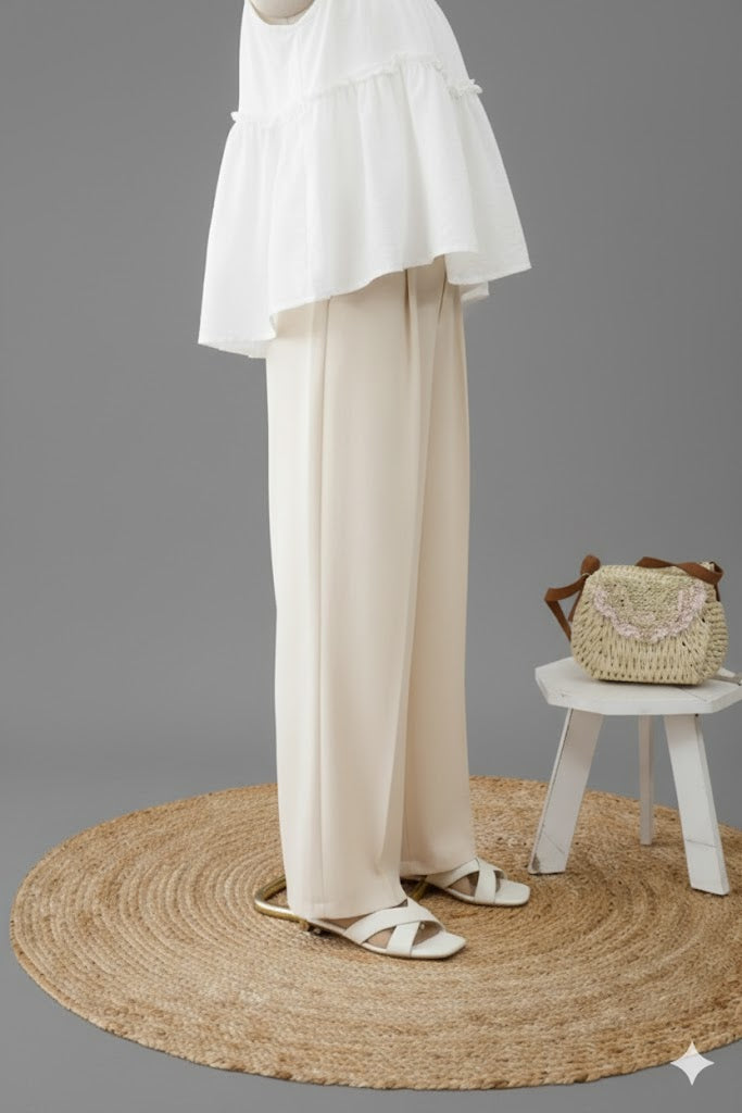 Timeless Beige Pleated Trousers!