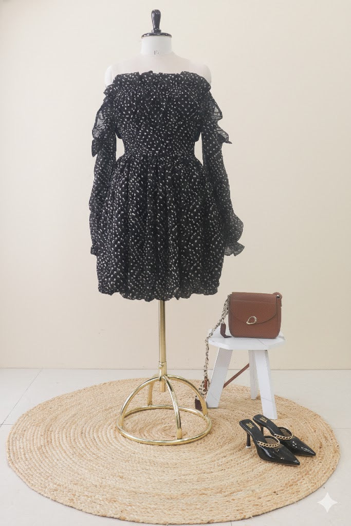 Starry Night Off-Shoulder Mini Dress!