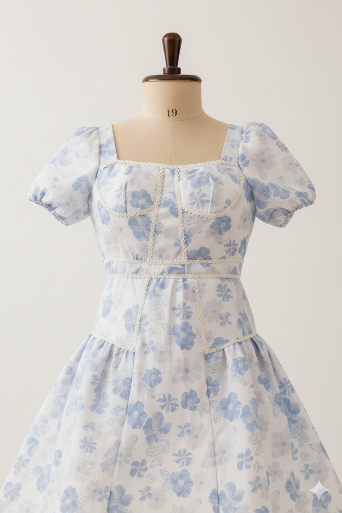 Blueberry Milk Puff Dress! 🫐✨