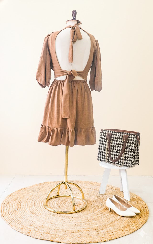 Mocha Charm Mini Dress