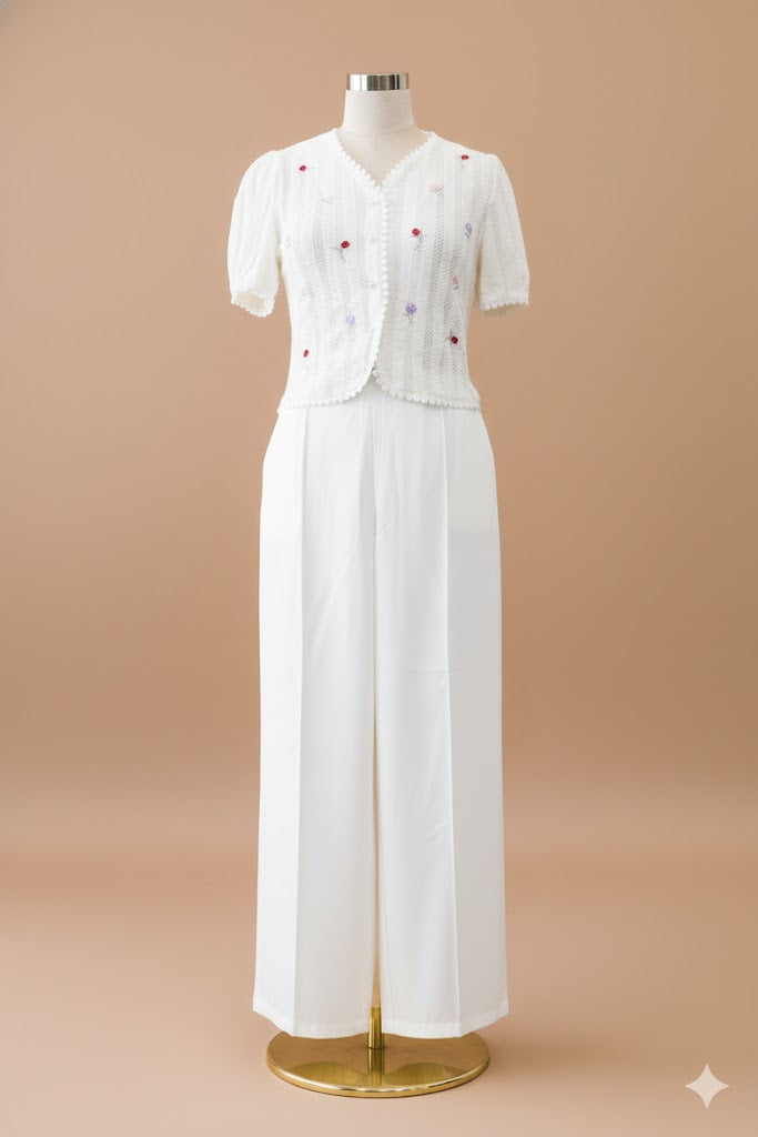 Summer Bloom Embroidered Knit Top!