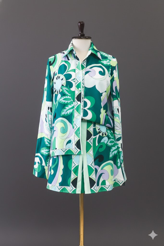 Emerald Swirl Print Skirt Set!