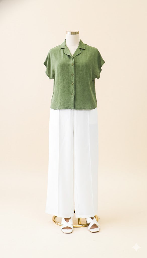 Olive Grove Relaxed Linen Shirt!