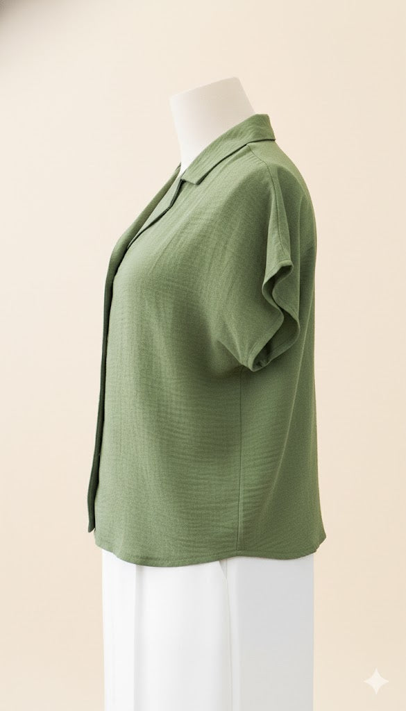Olive Grove Relaxed Linen Shirt!