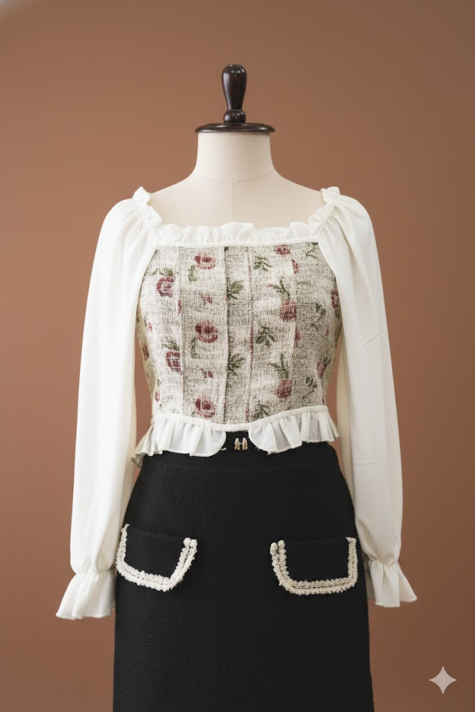 Rose Garden Corset Overlay Top!