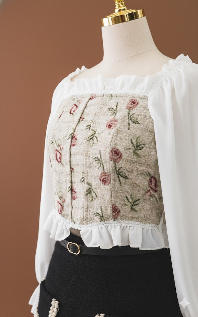 Rose Garden Corset Overlay Top!