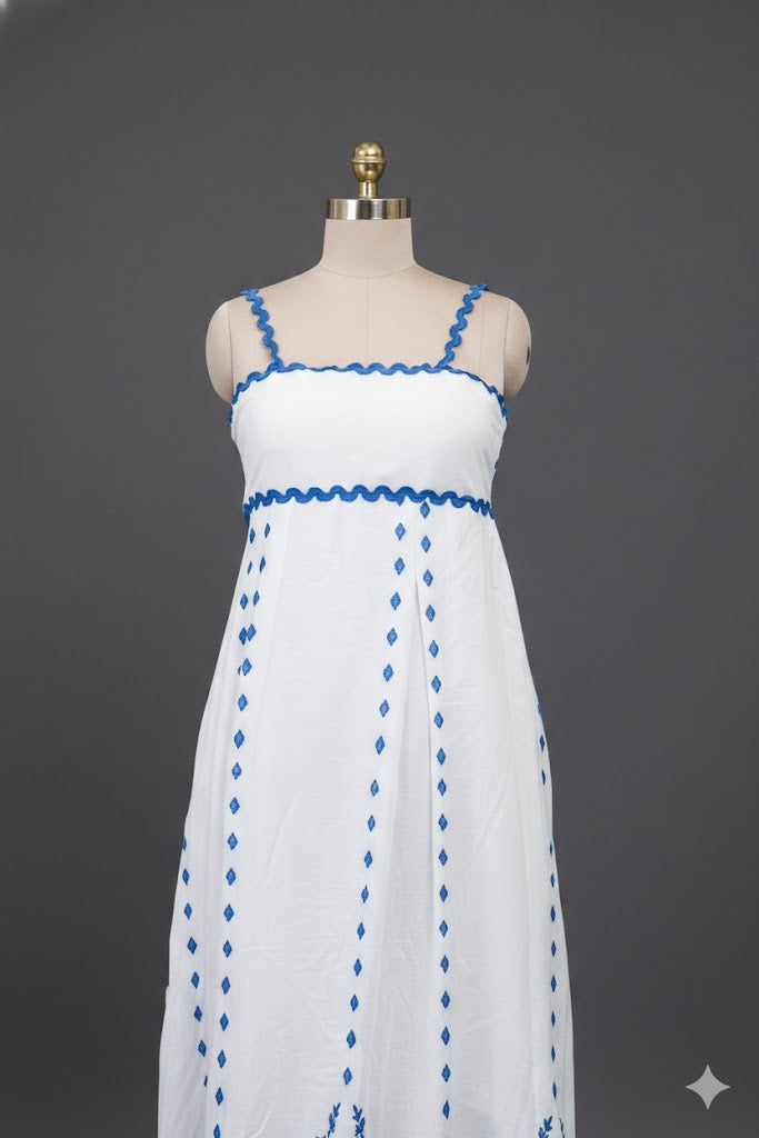 Santorini Dream Embroidered Maxi Dress!