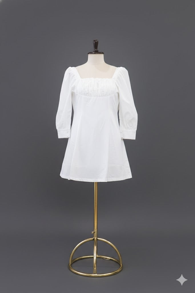 Bella Blanc Puff Sleeve Mini Dress!